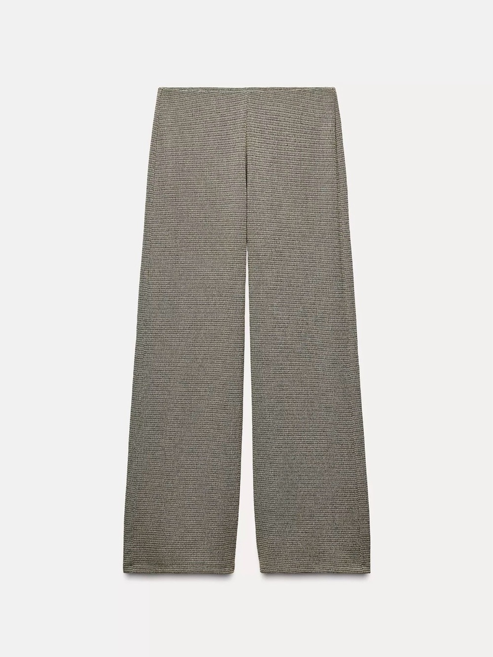 ZARA Wide Leg Textured Knit Work Pants — Gray NWOT